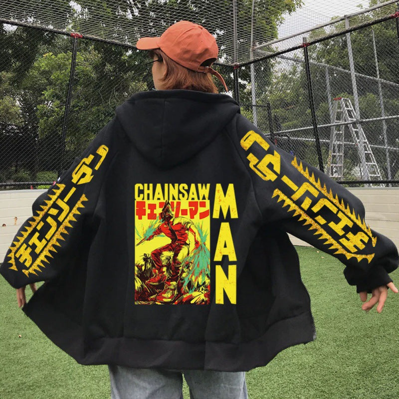 Autumn Winter Anime Chainsaw Man Print Long Sleeve Top