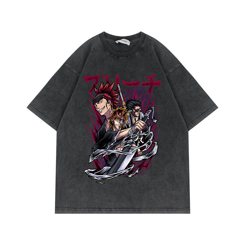280g Vintage Anime Oversized Cotton T-Shirt - 1773892301911855167 — Tempus Arc