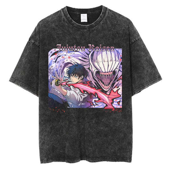 Vintage Washed Jujutsu Kaisen Gojo Sat T-Shirt - 1773839737430311019 — Tempus Arc