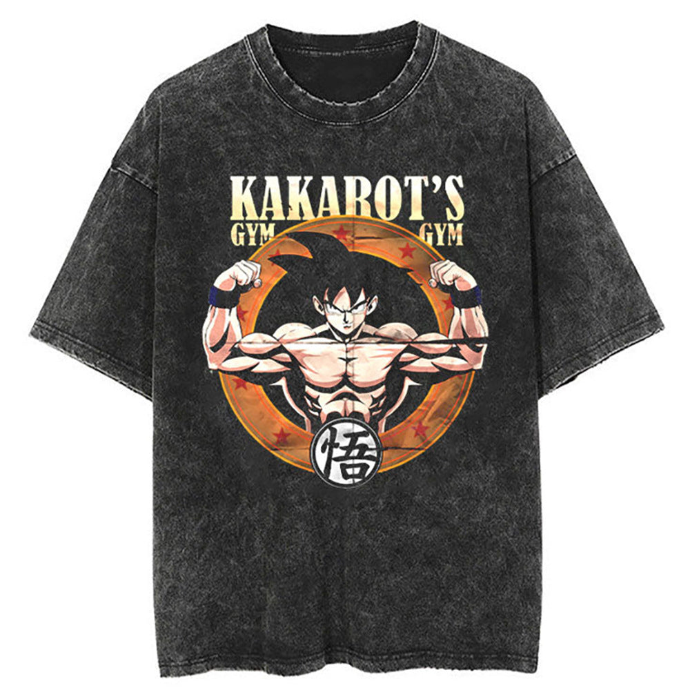 Washed Black Dragon Ball Anime T-shirt for Summer Fashion - 1773629120647860257 — Tempus Arc