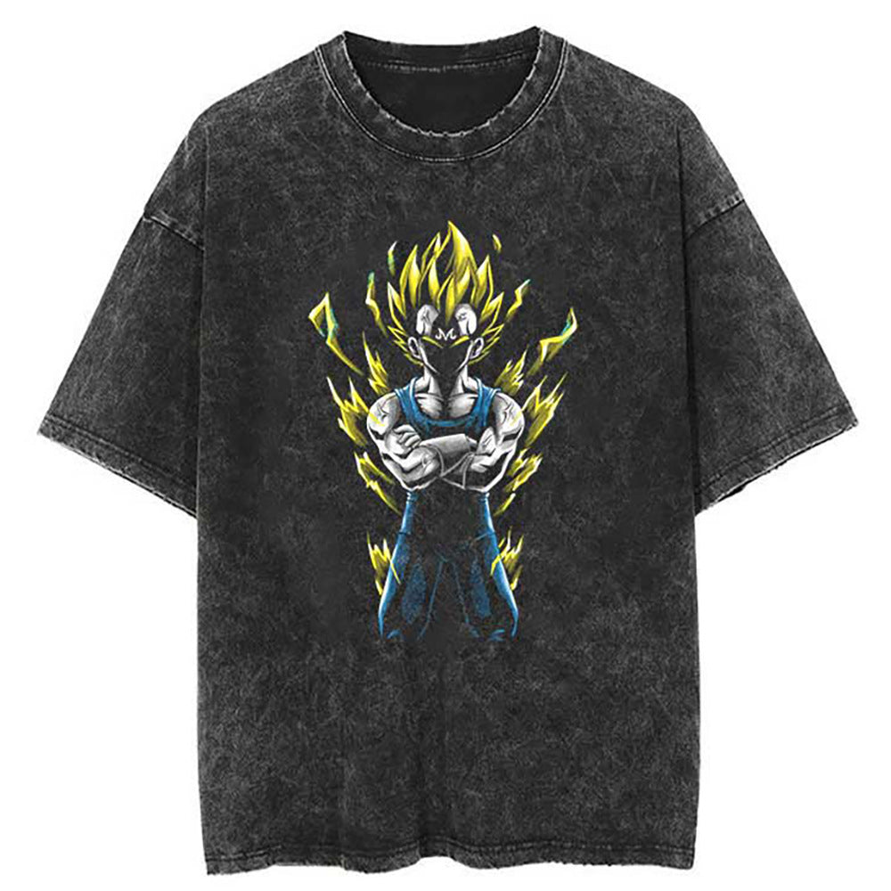 Washed Black Dragon Ball Anime T-shirt for Summer Fashion - 1773629120647860366 — Tempus Arc