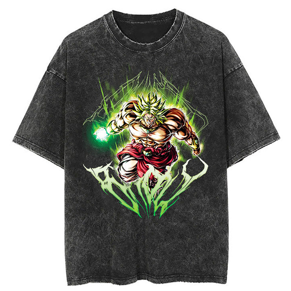 Washed Black Dragon Ball Anime T-shirt for Summer Fashion - 1773629120647860316 — Tempus Arc