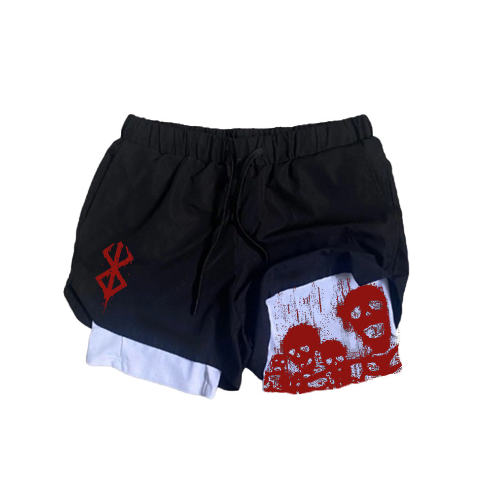 2023 Summer Men's Double Layer Anime Print Shorts - 1773634455014019075 — Tempus Arc