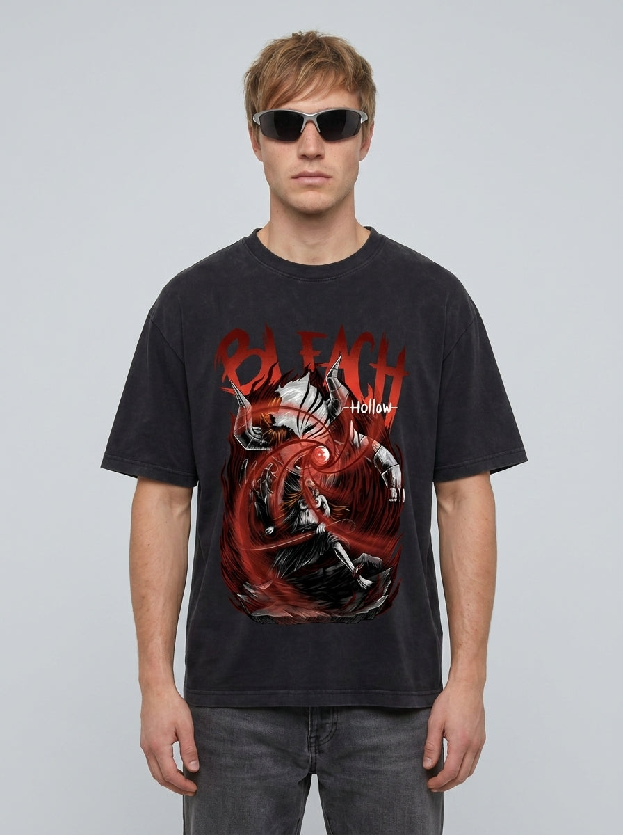 280g Vintage Anime Oversized Cotton T-Shirt full body model — oversized boxed t-shirt | Tempus Arc premium anime streetwear