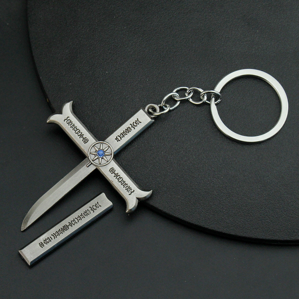 Anime Dracule Mihawk Necklace Cross Sword Pendant