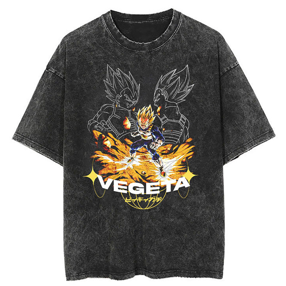 Washed Black Dragon Ball Anime T-shirt for Summer Fashion - 1773629120647860327 — Tempus Arc
