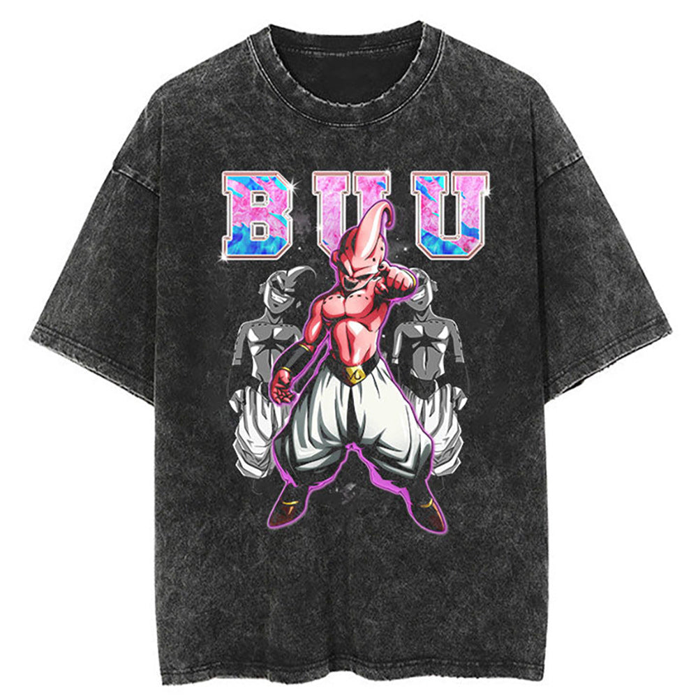 Washed Black Dragon Ball Anime T-shirt for Summer Fashion - 1773629120647860331 — Tempus Arc