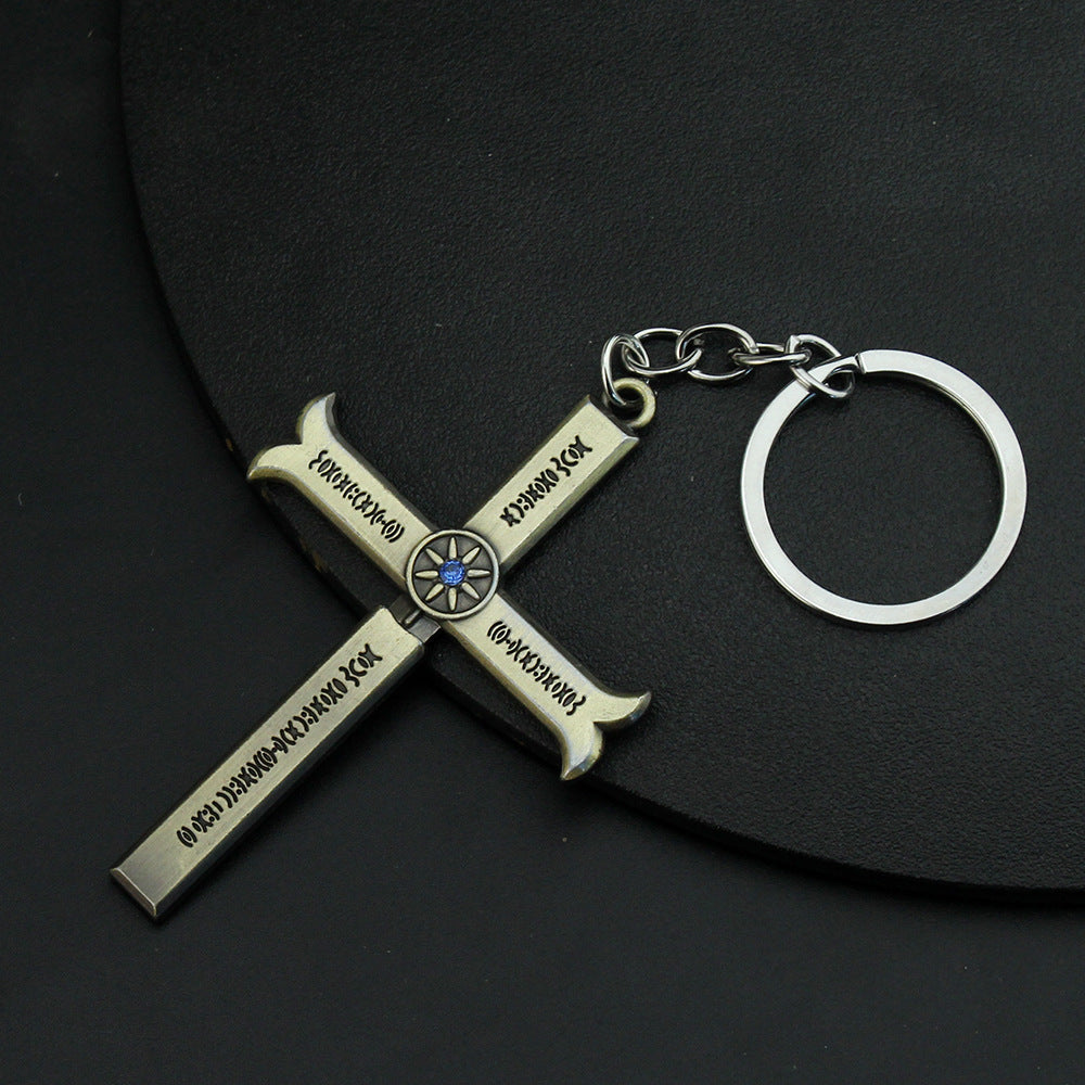 Anime Dracule Mihawk Necklace Cross Sword Pendant
