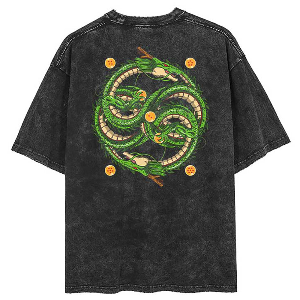 Washed Black Dragon Ball Anime T-shirt for Summer Fashion - 1773629120647860292 — Tempus Arc