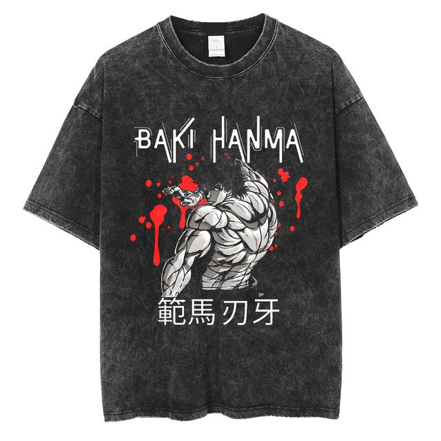 Hanma Baki The Grappler Gym Anime T-shirt for Men - 1773611944935231602 — Tempus Arc