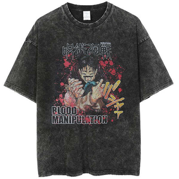 Vintage Washed Jujutsu Kaisen Gojo Sat T-Shirt - 1773839737430311012 — Tempus Arc