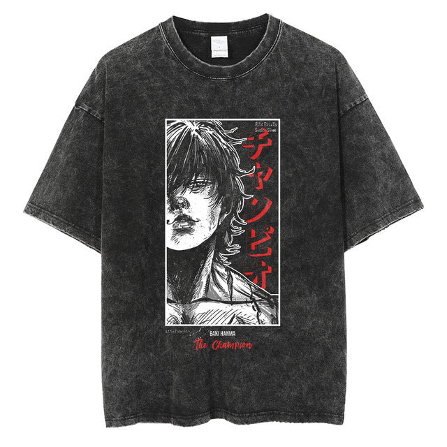 Hanma Baki The Grappler Gym Anime T-shirt for Men - 1773611944935231585 — Tempus Arc