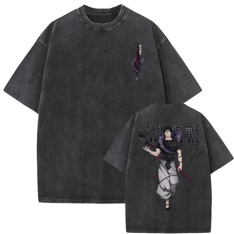Washed vintage T-shirt street hip-hop anime - KT0O1BY3U — Tempus Arc