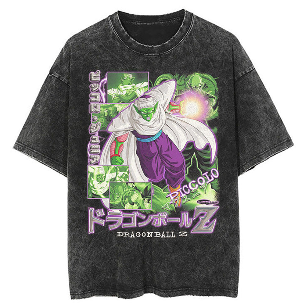 Washed Black Dragon Ball Anime T-shirt for Summer Fashion - 1773629120647860335 — Tempus Arc