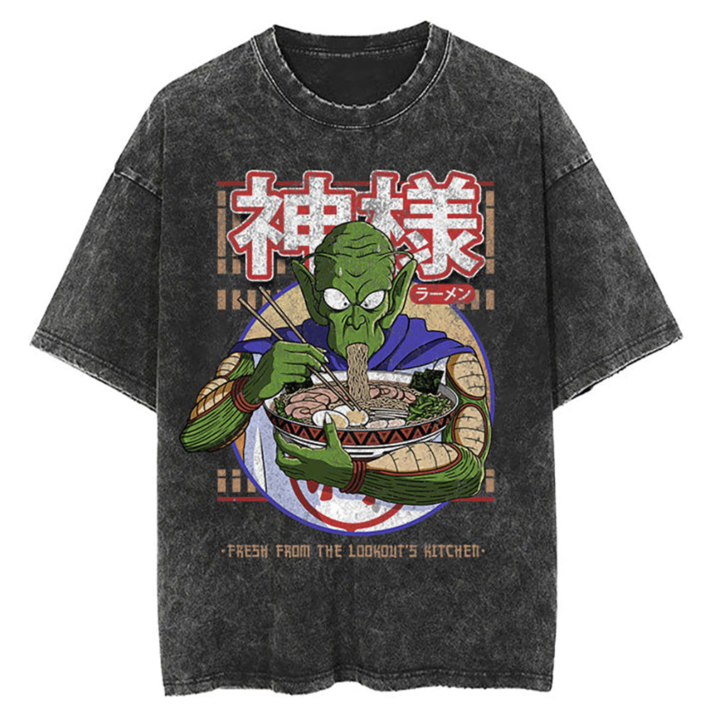 Washed Black Dragon Ball Anime T-shirt for Summer Fashion - 1773629120647860355 — Tempus Arc