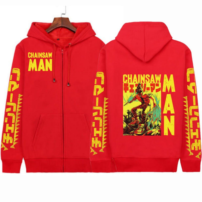 Autumn Winter Anime Chainsaw Man Print Long Sleeve Top