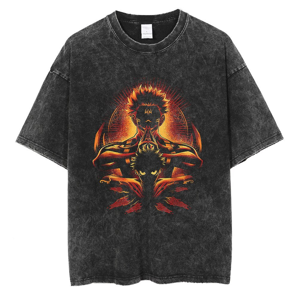Vintage Wash Graphic Tee - Streetwear Anime Summer - 1773748904270069777 — Tempus Arc
