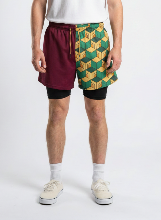 Anime Print Men's Beach Shorts - 3YBFN170U