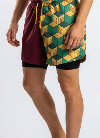 Anime Print Men's Beach Shorts - 3YBFN170U