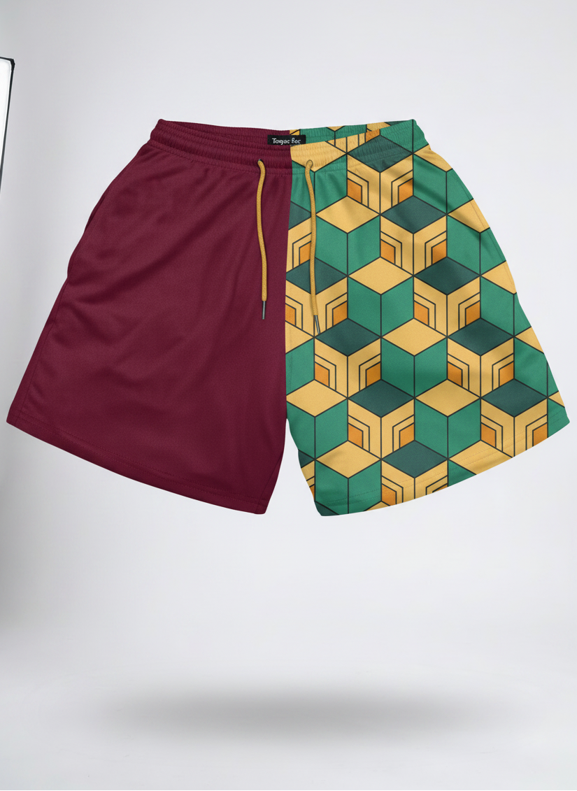 Anime Print Men's Beach Shorts - 3YBFN170U