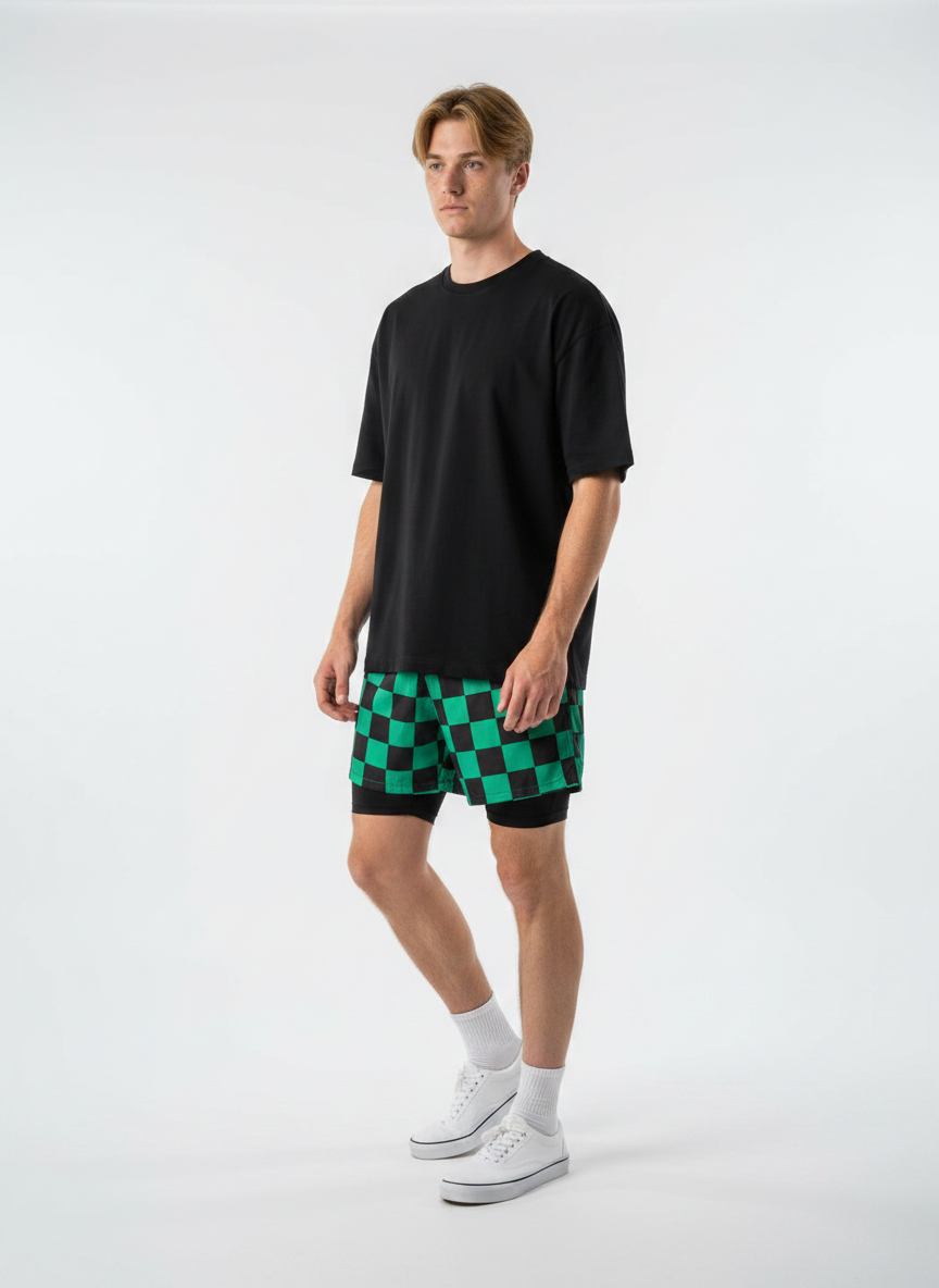 Anime Print Men's Beach Shorts - BZ9E1PPQ0