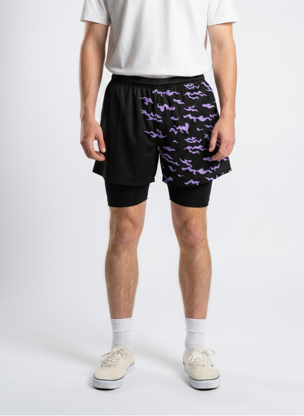 Anime Print Men's Beach Shorts - TOY0LWI7Q
