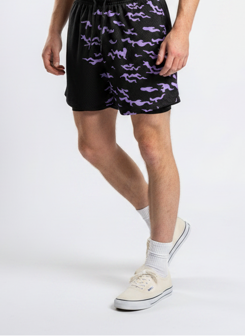 Anime Print Men's Beach Shorts - TOY0LWI7Q