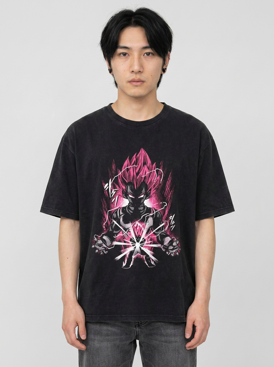 Anime Washable T-Shirt Collection 2 full body model — oversized boxed t-shirt | Tempus Arc premium anime streetwear