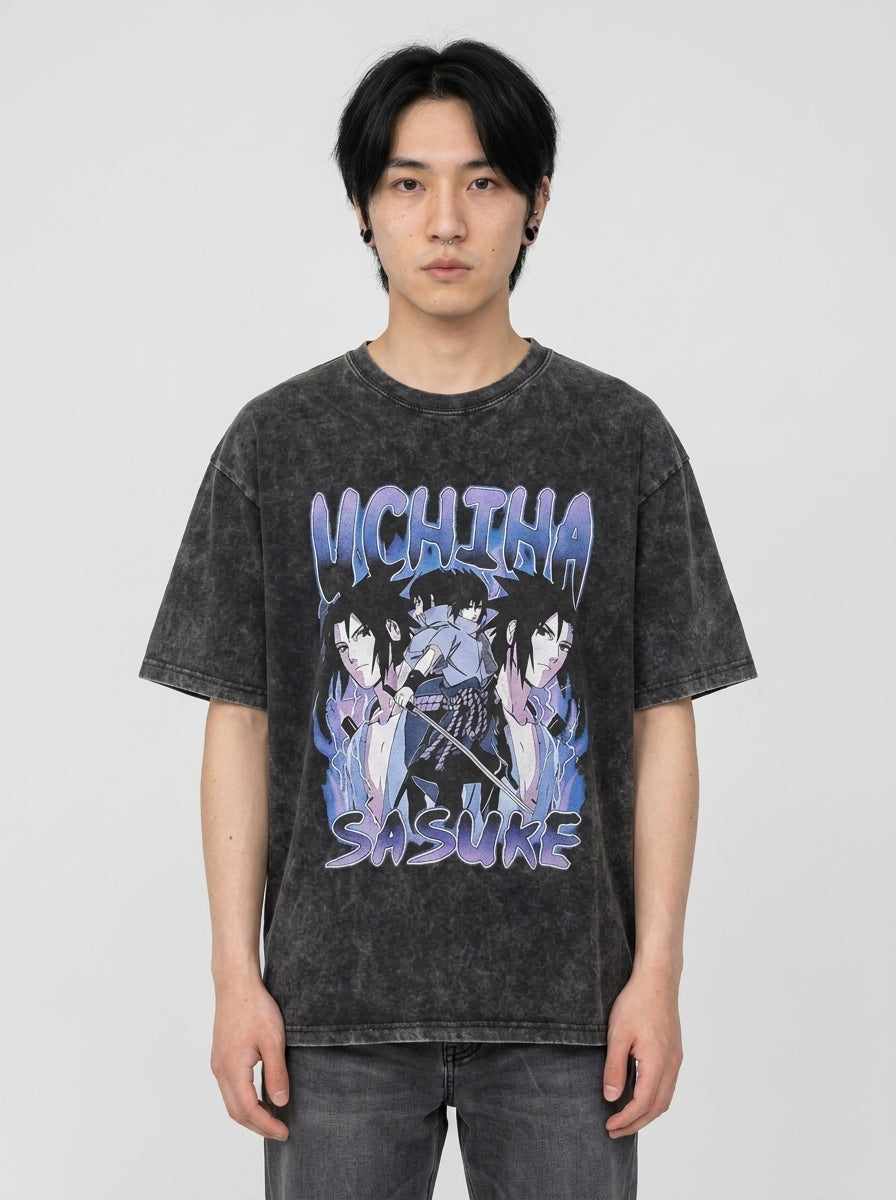 Anime Washable T-Shirt Collection 2 full body model — oversized boxed t-shirt | Tempus Arc premium anime streetwear