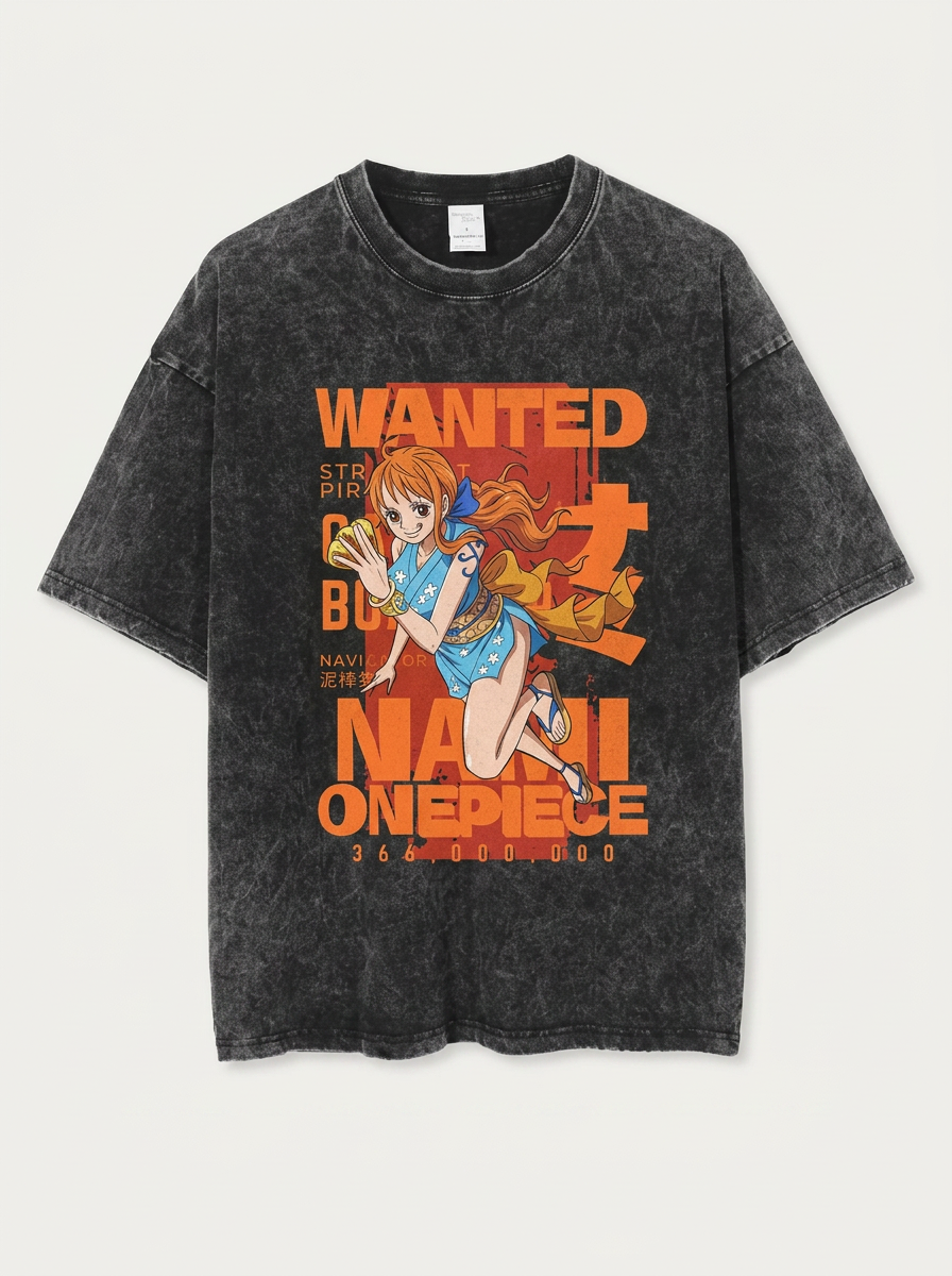 Anime Washable T-Shirt Collection 2 flat lay front view — washed black oversized t-shirt | Tempus Arc premium anime streetwear