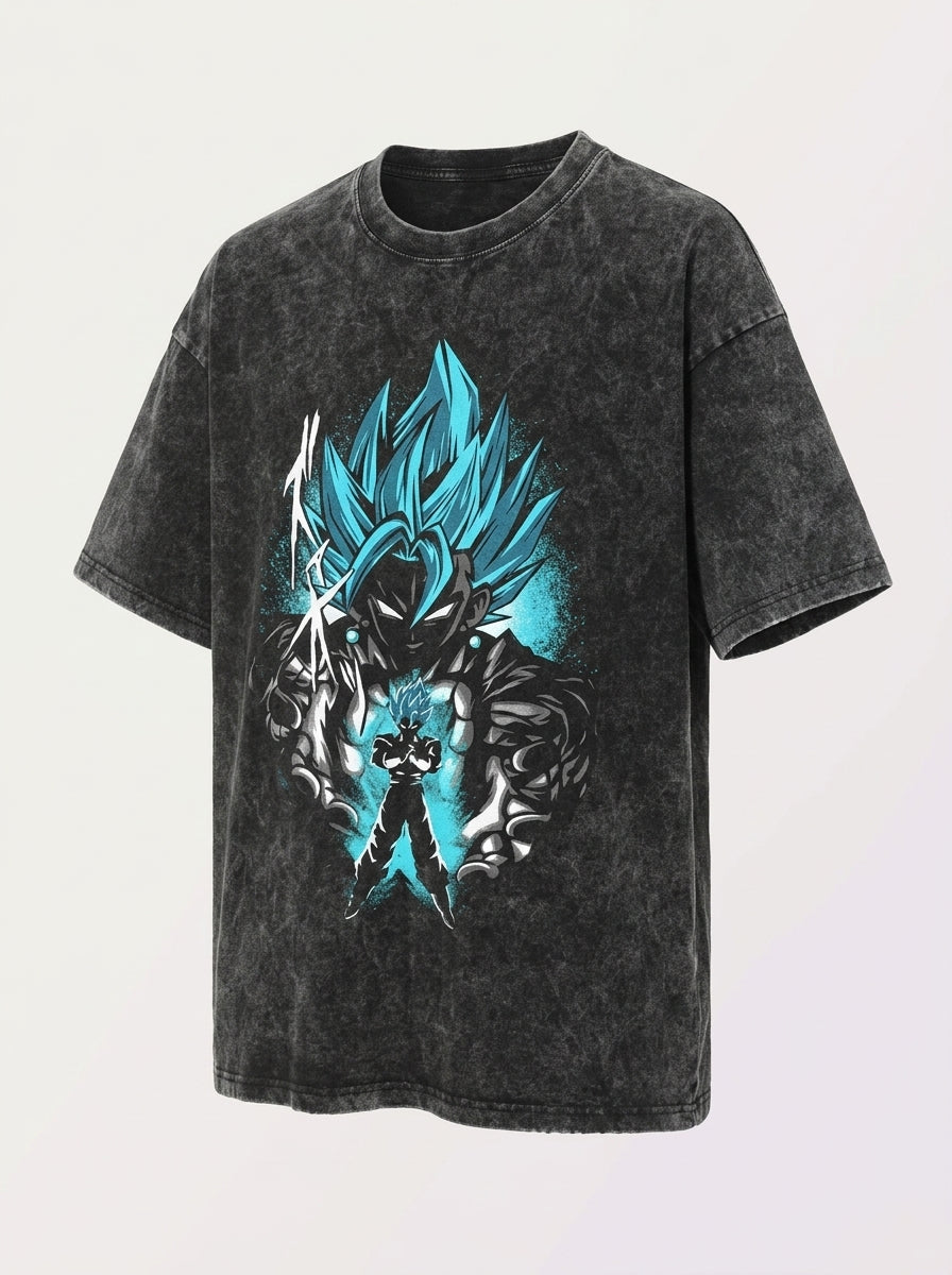 Anime Washable T-Shirt Collection 2 angle perspective shot — washed cotton t-shirt | Tempus Arc premium anime streetwear