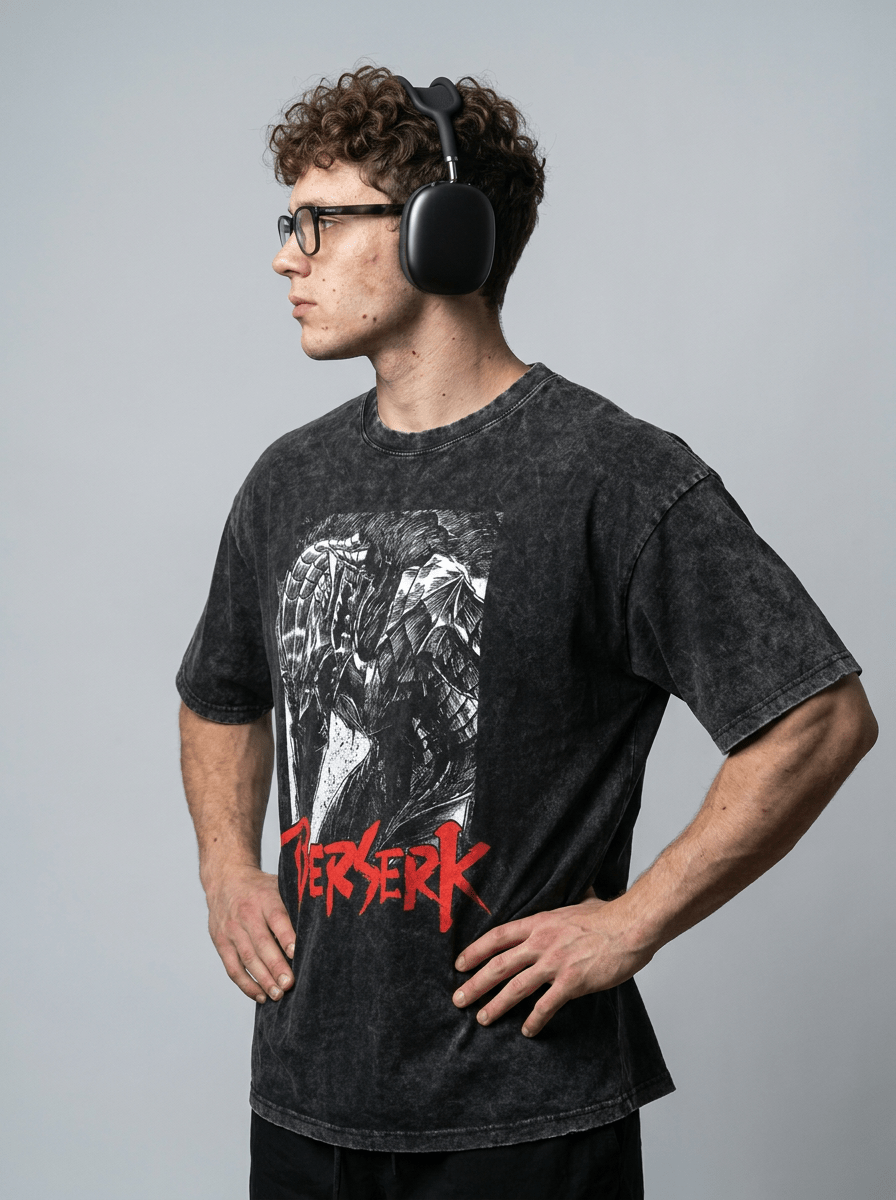 Black Swordsman Grayscale Tee - Tempus