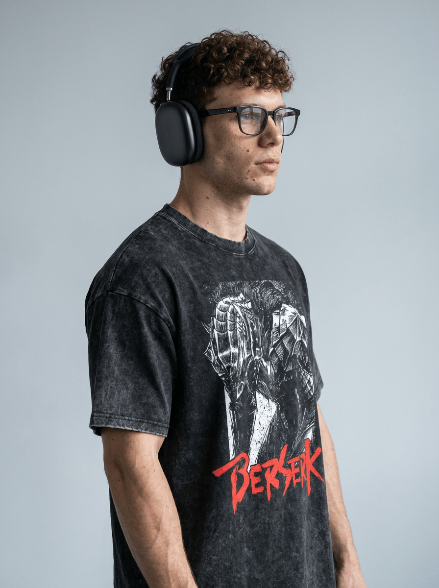 Black Swordsman Grayscale Tee - Tempus
