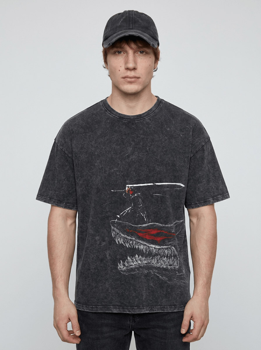 Black Swordsman Wolf Tee - Tempus
