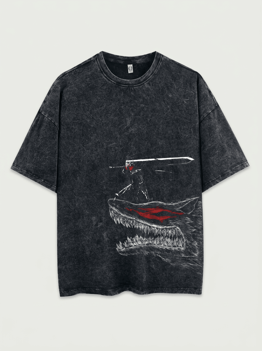 Black Swordsman Wolf Tee - Tempus