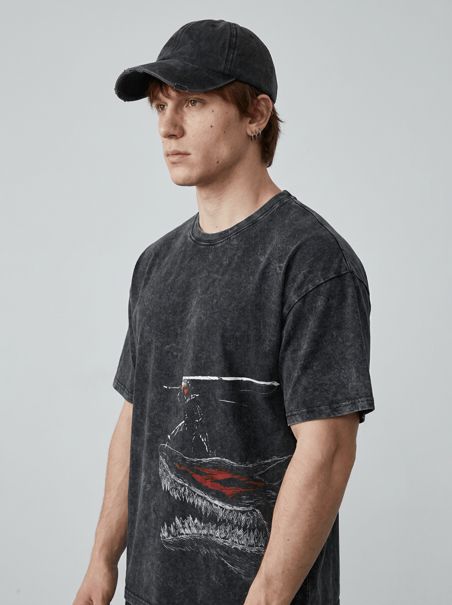Black Swordsman Wolf Tee - Tempus