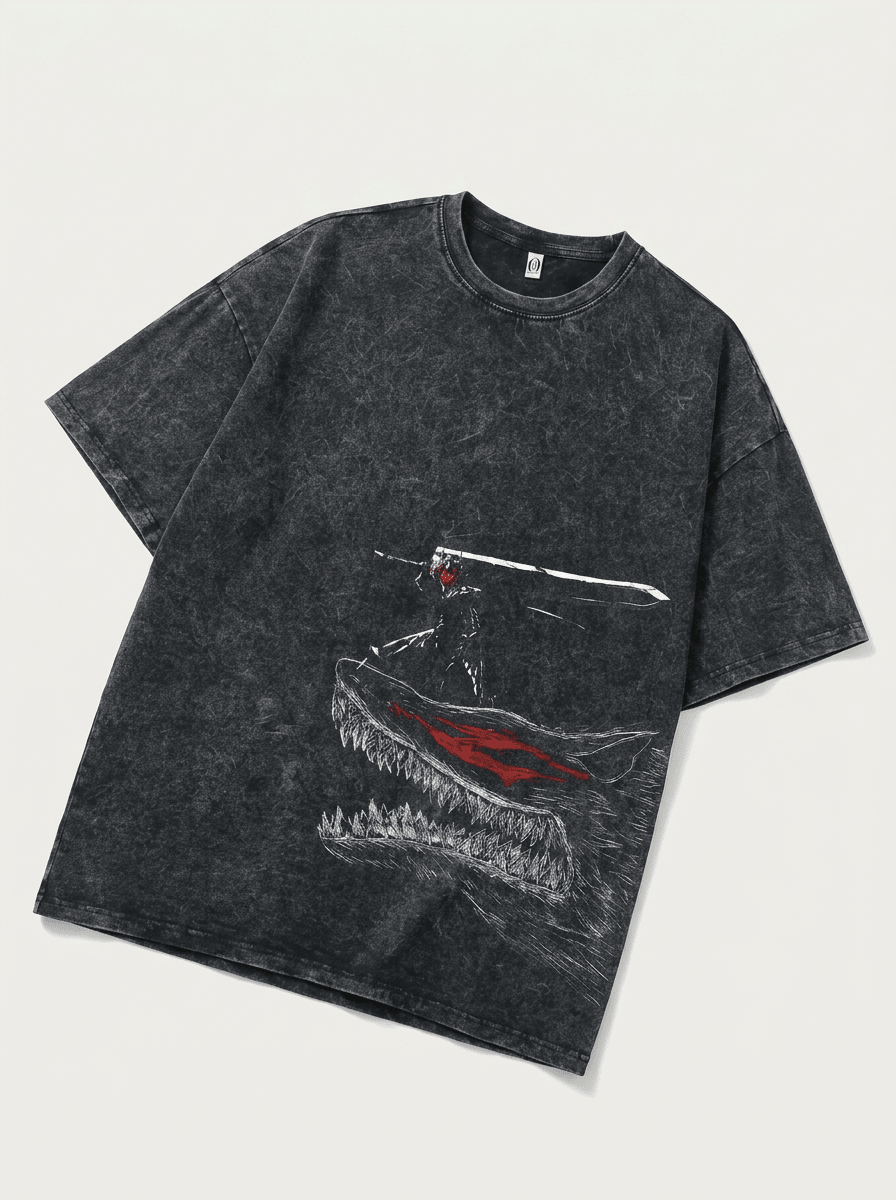 Black Swordsman Wolf Tee - Tempus