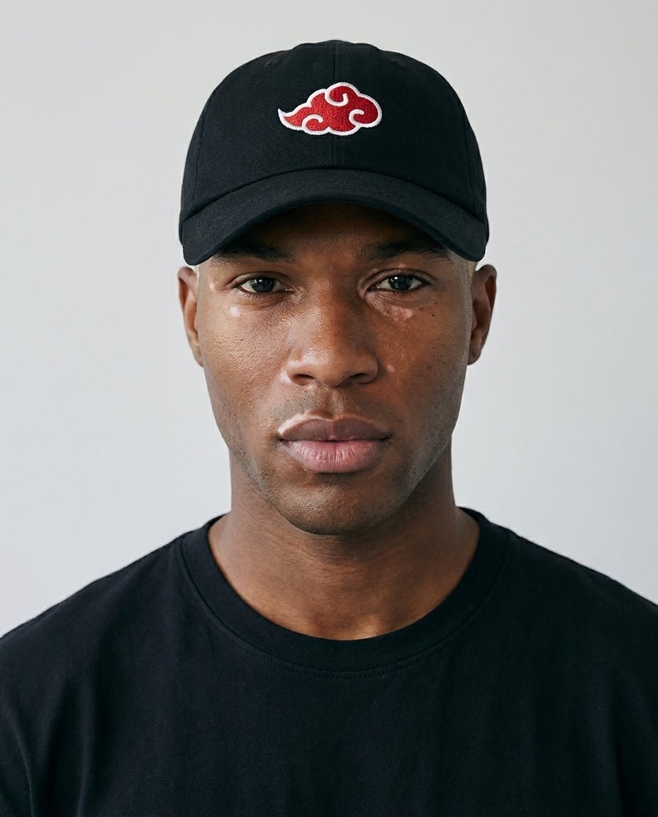 Crimson Cloud Embroidered Cap — Black / Red - Tempus