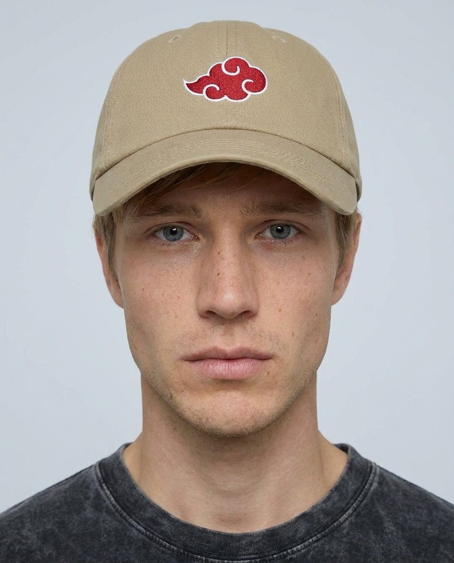 Crimson Cloud Embroidered Cap — Khaki - Tempus