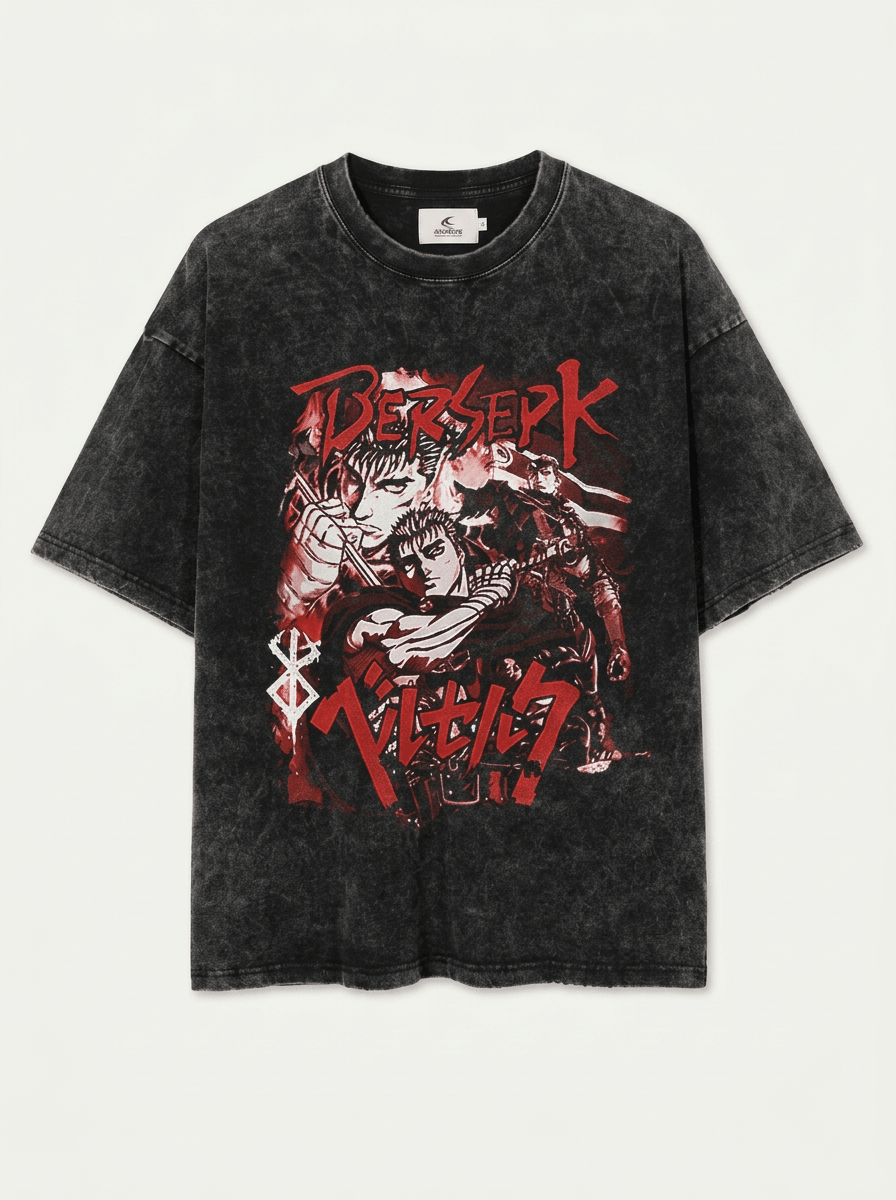 Crimson Swordsman Black Branded Tee - Tempus