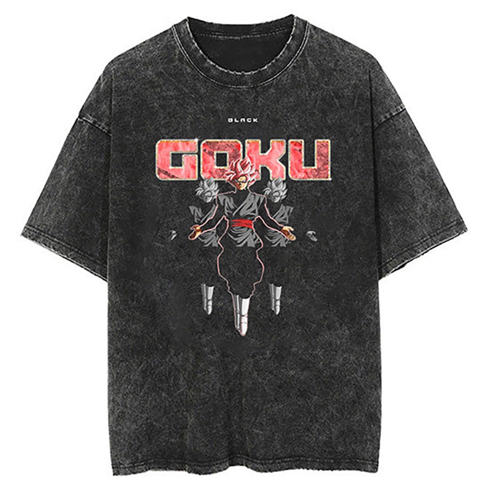 Washed Black Dragon Ball Anime T-shirt for Summer Fashion - 1773629120647860384 — Tempus Arc