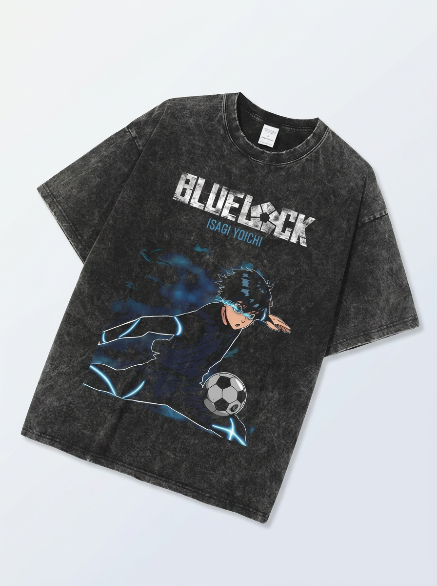 Dragon Ball Goku &amp; JoJo's Bizarre Adventure T-Shirt Collection angle perspective shot — washed cotton t-shirt | Tempus Arc premium anime streetwear