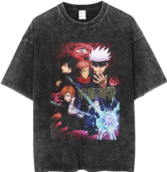 Vintage Wash Graphic Tee - Streetwear Anime Summer - 1773748904270069797 — Tempus Arc