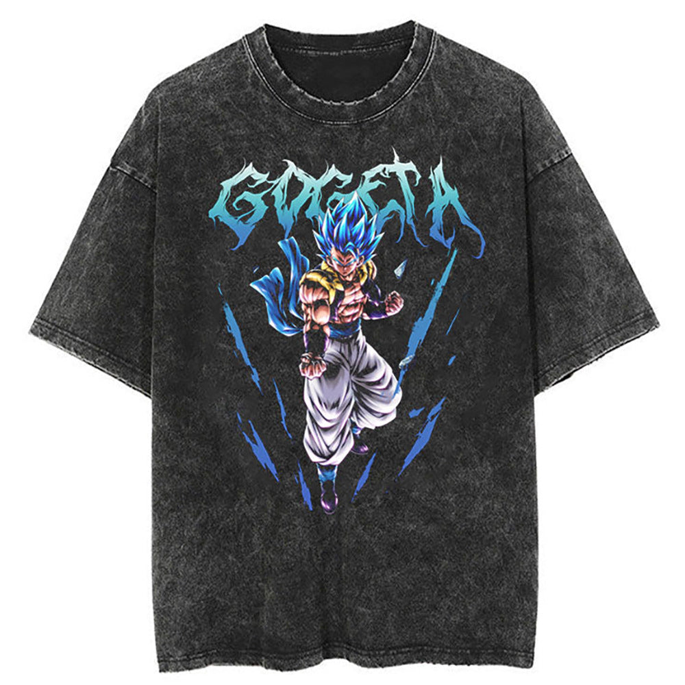 Washed Black Dragon Ball Anime T-shirt for Summer Fashion - 1773629120647860370 — Tempus Arc