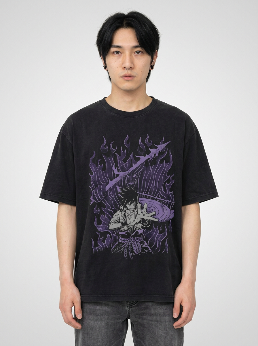 Hanma Baki The Grappler Gym Anime T-shirt for Men full body model — oversized boxed t-shirt | Tempus Arc premium anime streetwear