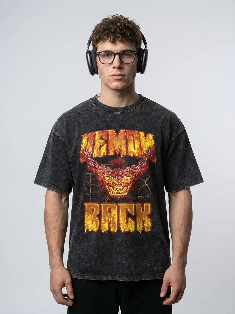 Hanma Baki The Grappler Gym Anime T-shirt for Men full body model — oversized boxed t-shirt | Tempus Arc premium anime streetwear