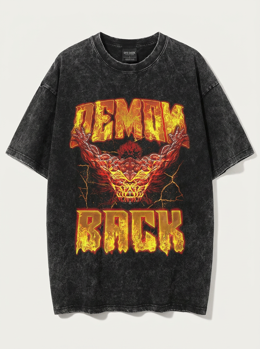 Hanma Baki The Grappler Gym Anime T-shirt for Men angle perspective shot — washed cotton t-shirt | Tempus Arc premium anime streetwear