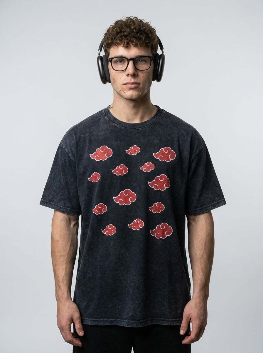 Naruto Akatsuki Mid-Calf Socks Anime Cotton Wholesale full body model — oversized boxed t-shirt | Tempus Arc premium anime streetwear