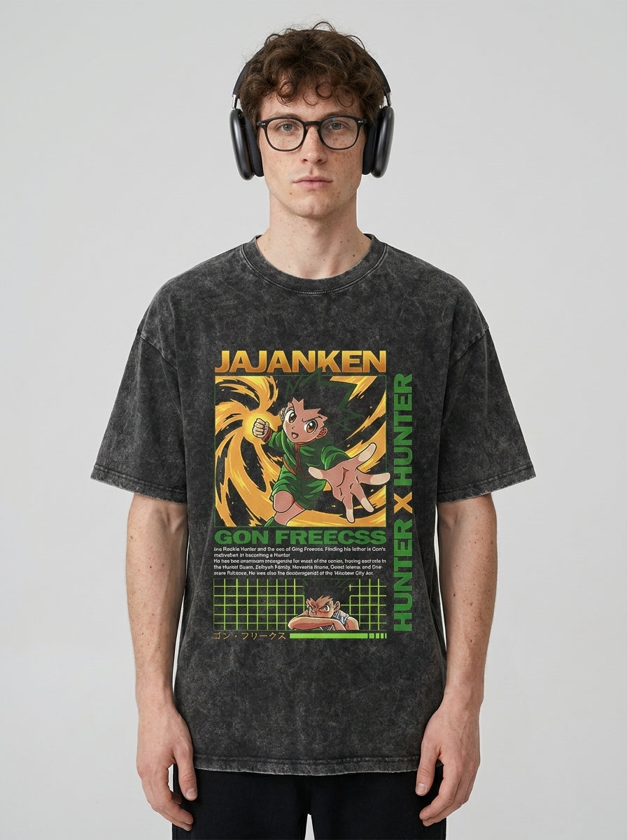 T-Shirt 3 full body model — oversized boxed t-shirt | Tempus Arc premium anime streetwear