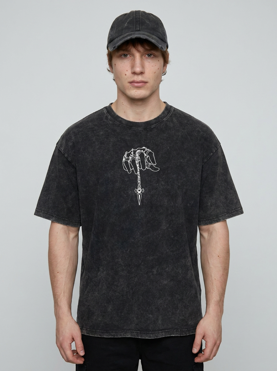 T-Shirt 3 full body model — oversized boxed t-shirt | Tempus Arc premium anime streetwear